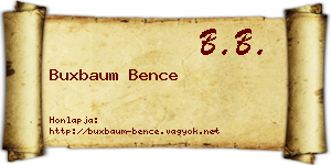 Buxbaum Bence névjegykártya